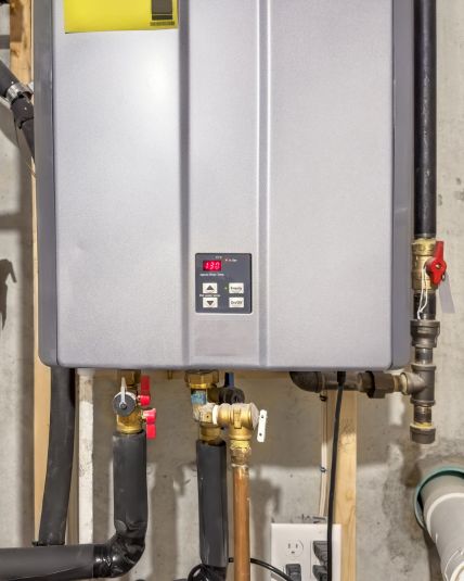 Wall-mounted tankless water heater