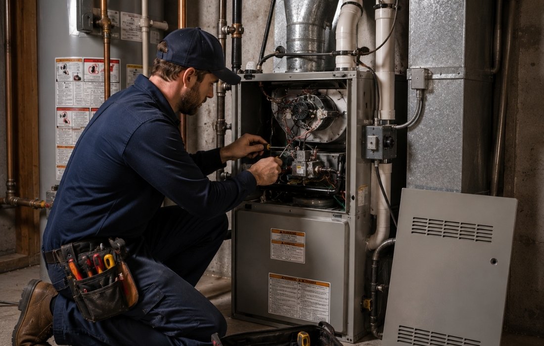 Furnace repair and replacement work