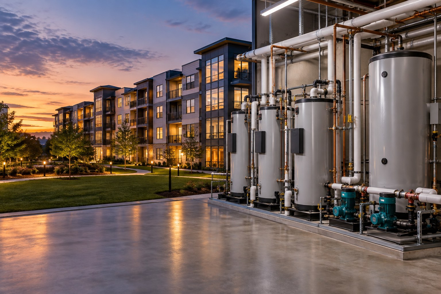 Commercial hot water systems for apartment buildings and residential complexes in New Jersey